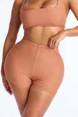 Maui Mix And Match Biker Short Bikini Bottom - Brown