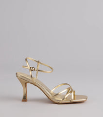 Shine Hour Metallic Strappy Stiletto Heels