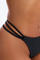 Maui Mix And Match Strappy Thong Bottom - Black