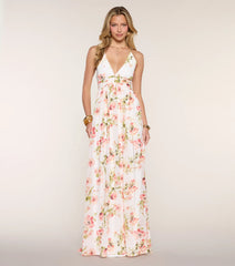 May Floral Chiffon A-Line Formal Dress
