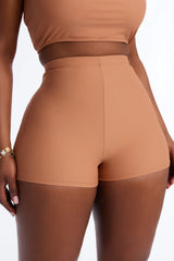 Maui Mix And Match Biker Short Bikini Bottom - Brown