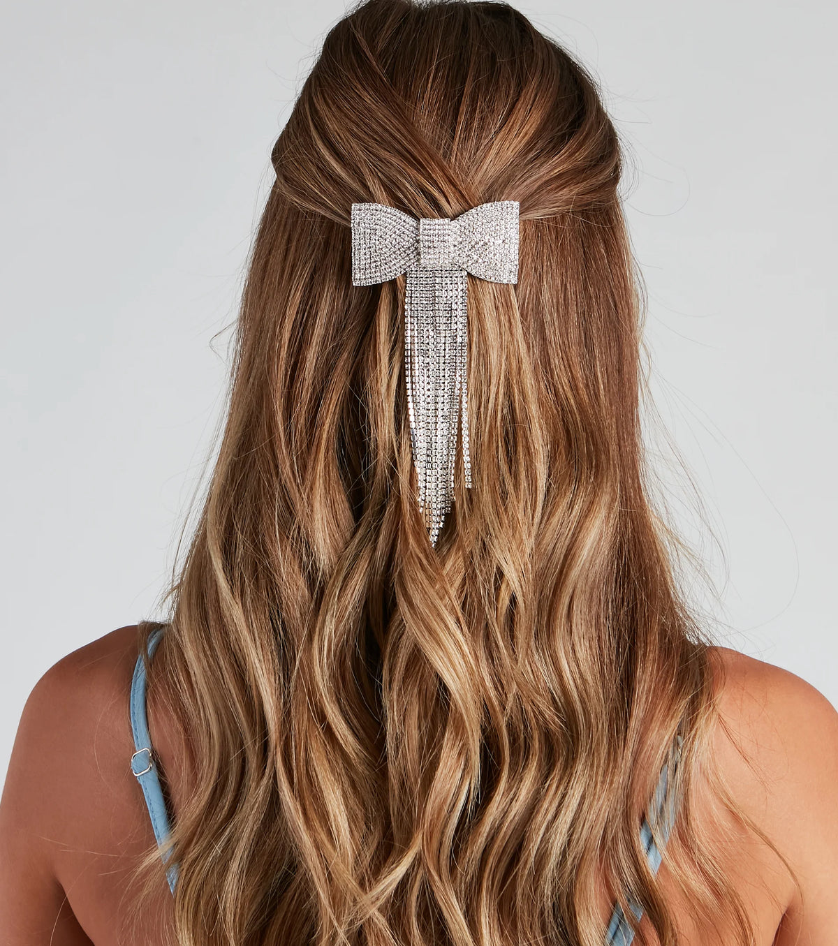 Pretty Glam Rhinestone Bow Barrette