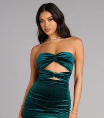 Midnight Spark Glitter Velvet Cutout Mini Dress