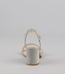 Step Into Sparkle Rhinestone Block Heels