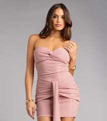 Going Out Ruched Sash Mini Dress