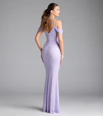 Faye Cold Shoulder Mermaid Beaded Formal Dress