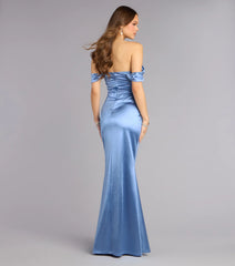 Melodie Satin Off-Shoulder Formal Dress