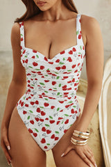 Paradise On The Shore XOX Betsy Ruched 1 Piece Swimsuit - White/combo