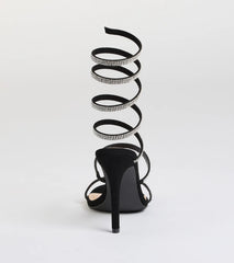 Girly Vibes Rhinestone Spiral Heels