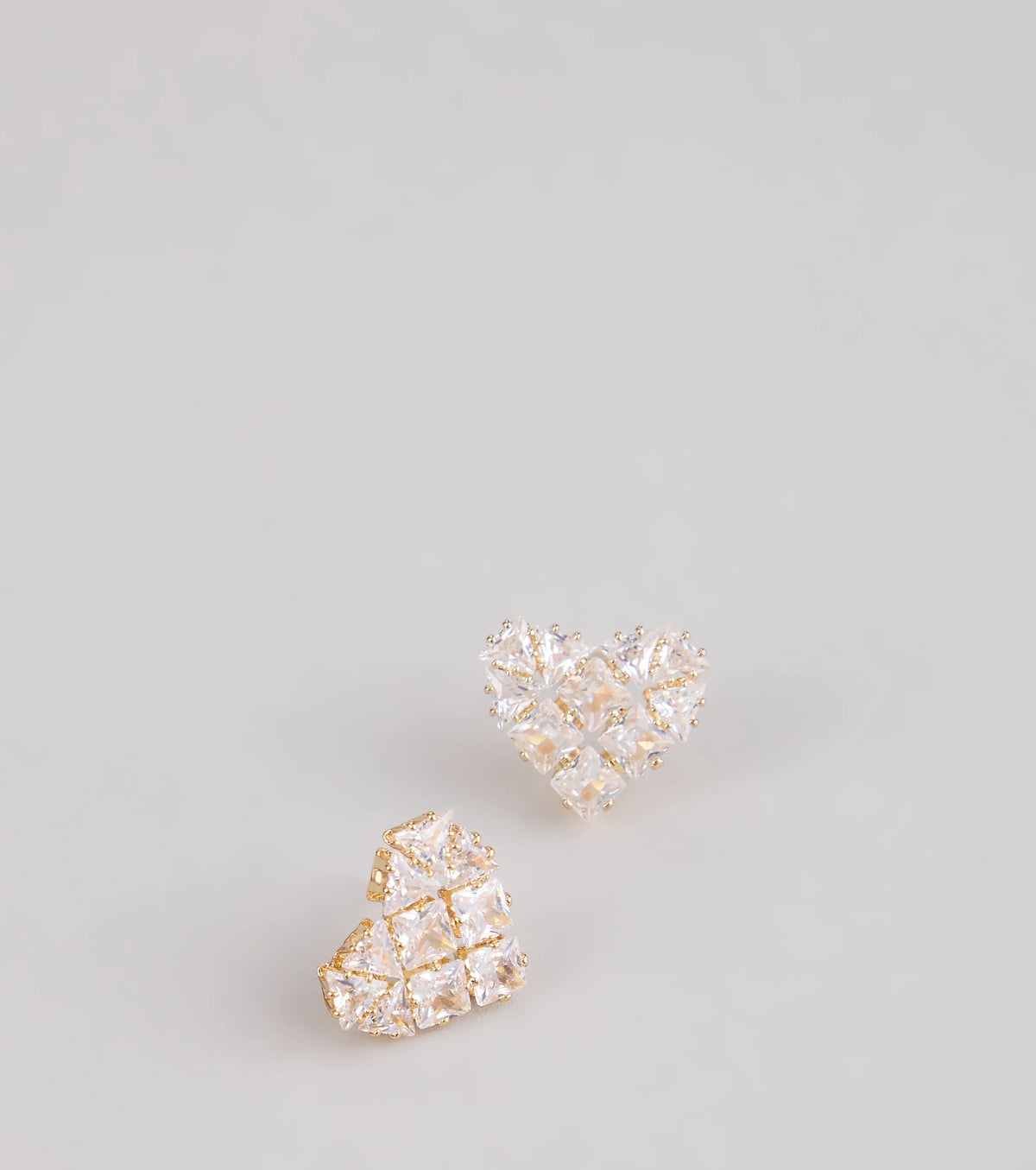 Heart Eyes Cubic Zirconia Stud Earrings