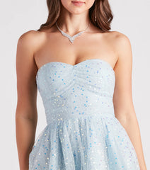 Esmeralda Tulle Sequin Strapless Party Dress