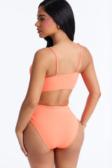 Saltwater Cures Everything Hardware Ruching 2 Piece Bikini - Orange