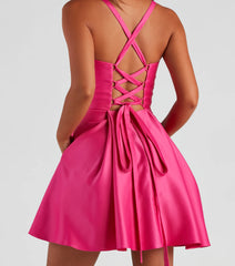 Shayna Lace-Up Skater Party Dress