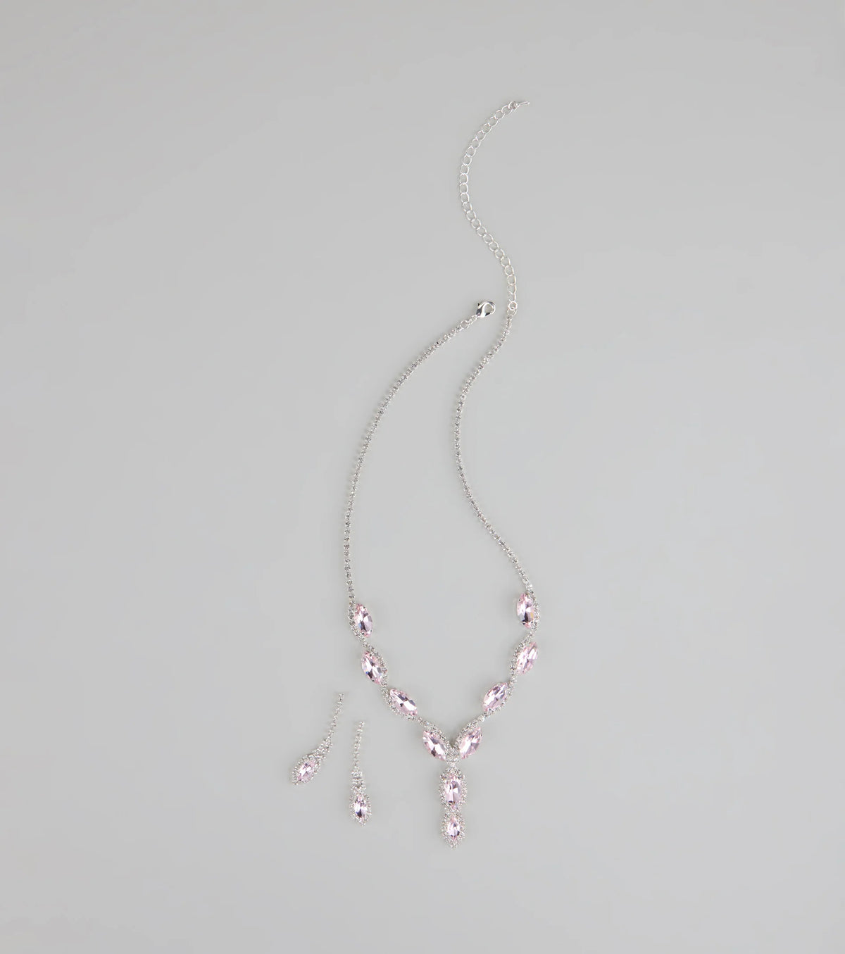 Stunning Glitz Gemstone Necklace And Earrings Set