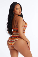 Marnie 1 Piece Swimsuit - Brown/combo
