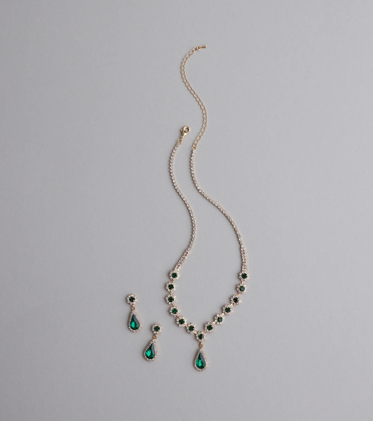 Luxe Look Gemstone Necklace And Earrings Set