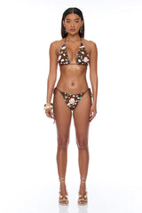 Seaside Sparkle Crochet 3 Piece Sunsuit Set - Chocolate
