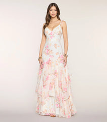 Anastasia Floral Chiffon A-Line Formal Dress