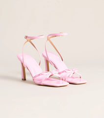 Glossy Glam Bow Strap Stiletto Heels