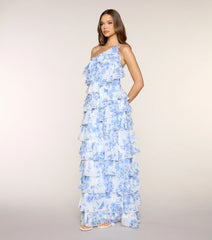 Steffanie Floral Chiffon Formal Dress