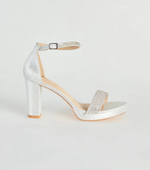 Glam Time Rhinestone Glitter Platform Heels