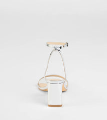 So Obsessed Metallic Strappy Block Heels