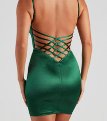 In The Limelight Satin Mini Dress