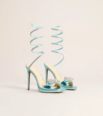 Spiral Sparkle Bow Stiletto Heels