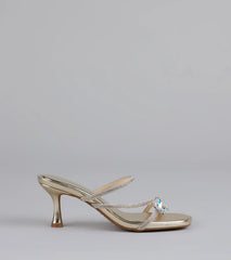 Butterfly Kisses Rhinestone Metallic Heels