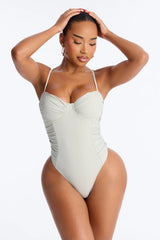 Sunsets In Aruba Underwire Ruched 1 Piece Swimsuit - Sage