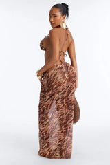 No Other Way Bikini And Sarong - Brown/combo
