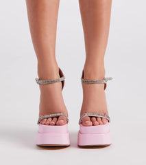 Pretty Girl Walk Rhinestone Platform Heels