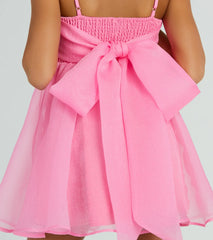 Babe Of The Hour Sleeveless Bow Back Babydoll Dress