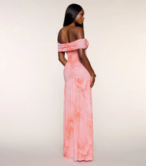 McKenzie Floral Slit A-Line Formal Dress