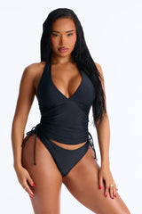Jude Ruched Tankini 2 Piece Bikini - Black