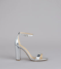 Shine On Cue Metallic Block Heels