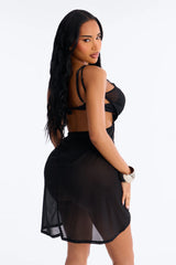 By The Pier Sheer Midi Swim Cover Up Dress - Black