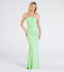 Mischka Strapless Mermaid Glitter Formal Dress
