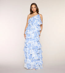 Steffanie Floral Chiffon Formal Dress