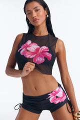 Island Vibe Bikini And Coverup Top - Black