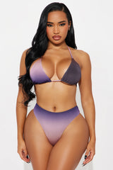 Summers In Tulum Mesh 3 Piece Sunsuit Set - Purple