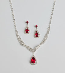 Gorgeous Radiance Gemstone Necklace And Earrings Set