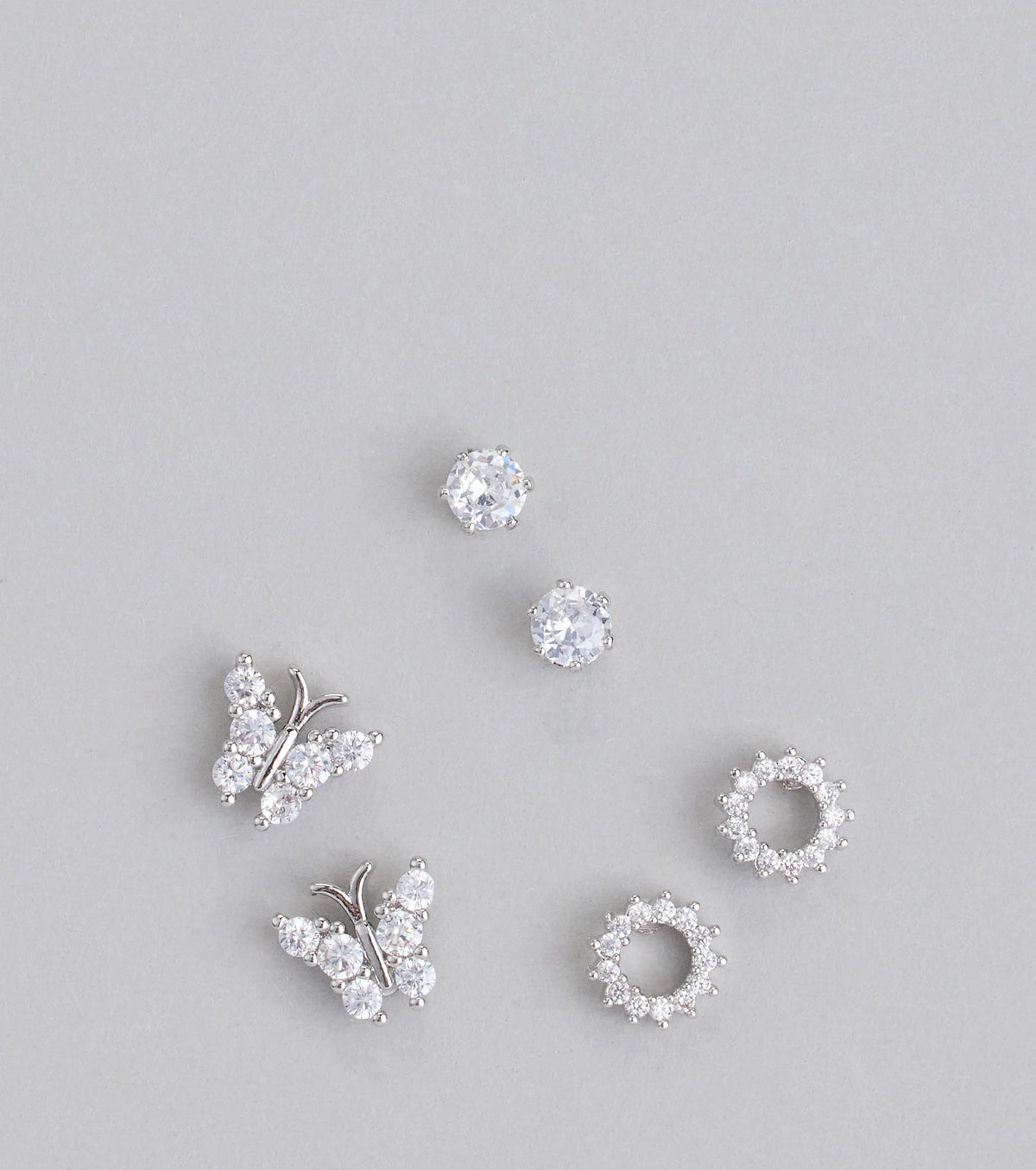Flying High Cubic Zirconia Three Pack Stud Earrings