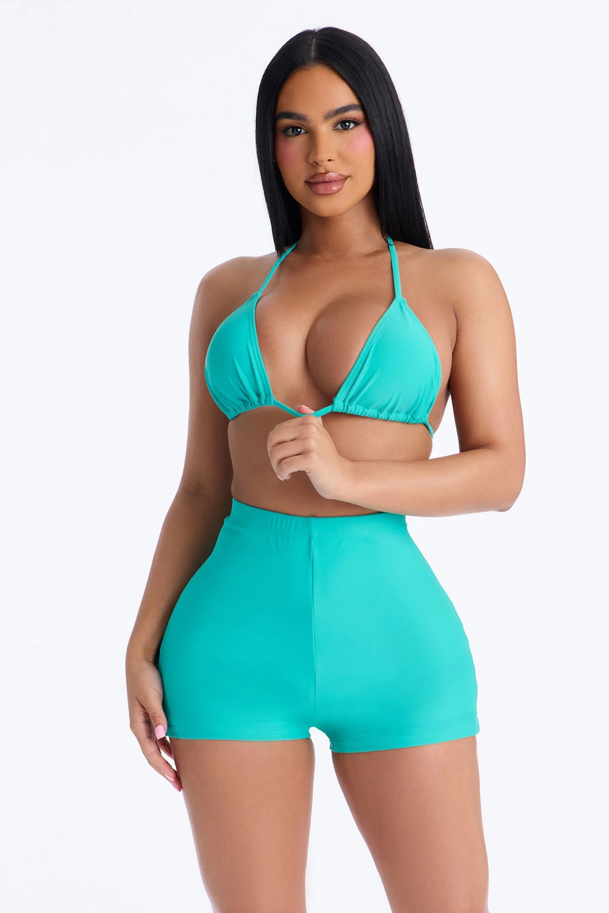 Maui Mix And Match Biker Short Bikini Bottom - Mint