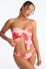 Giselle 2 Piece Strapless Tankini - Pink/combo