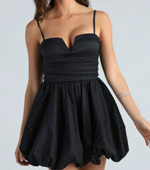 Ivanka Taffeta Rhinestone Bubble Hem Dress