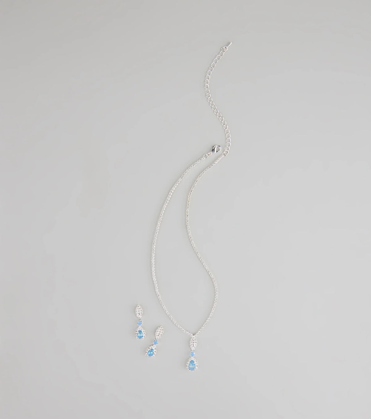 Call Me Princess Rhinestone Necklace And Earrings Set