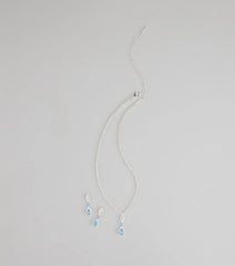 Call Me Princess Rhinestone Necklace And Earrings Set
