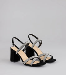 Night Luxe Rhinestone Block Heels