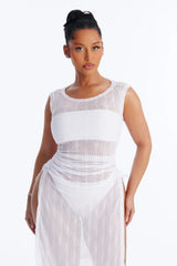 Cold Water Mesh Cover Up Dress - White